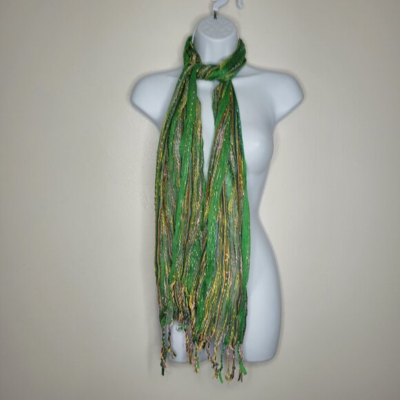 Vintage y2k green blue red knit quirky thin tie scarf lot - Picture 4 of 4